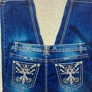 Revolt Jeans Dark Blue Boot Cut with Embellishments